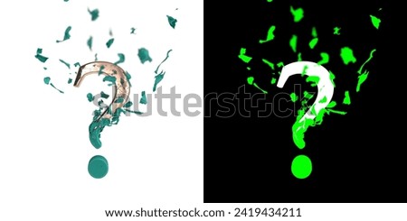 Image, Stock Photo Question mark on shredded paper