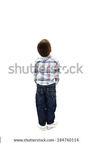 Similar – Image, Stock Photo Young toddler standing up looking at a fabric children’s book; eclectic decor with house plants