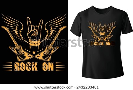 Rock On T Shirt Design for Music T Shirt