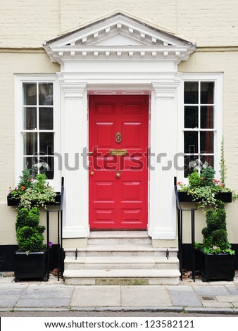 Front Door of a Beautiful Georgian Era Town House in Salisbury England