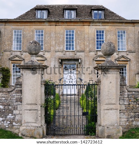 Ornate Entrance of a Traditional English Mansion Built Circa 1720