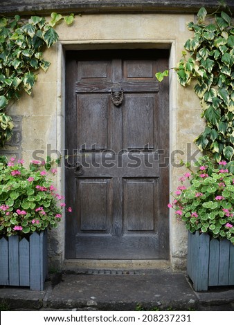 Front Door of an Attractive Old English Cottage