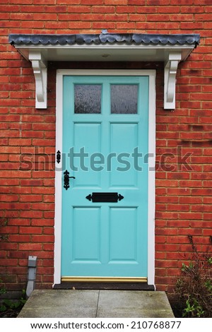 Front Door of an English Red Brick House