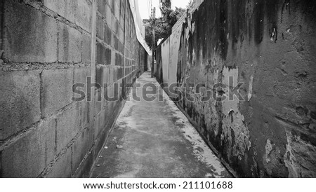 Long Dark Empty Inner City Alleyway Background