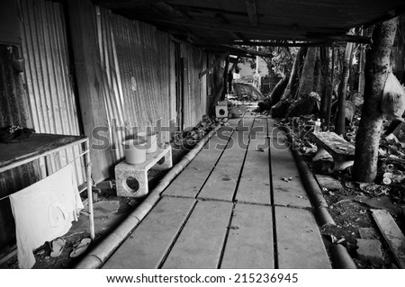 Pathway through a Shanty Town