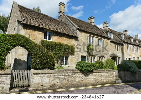 Stone Cottages on an Old English Street