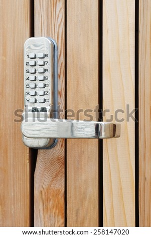 Close-up View of a Pass Code Door Handle Lock