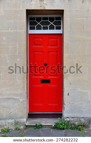 View of a Front Door of a Beautiful Old English Town House