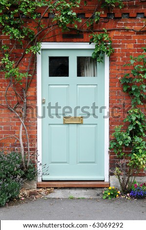 Front Door of a Beautiful Red Brick House