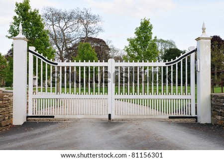 Gate and Driveway of a Country Mansion