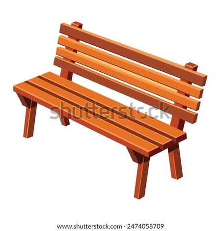 Empty wooden bench on white background