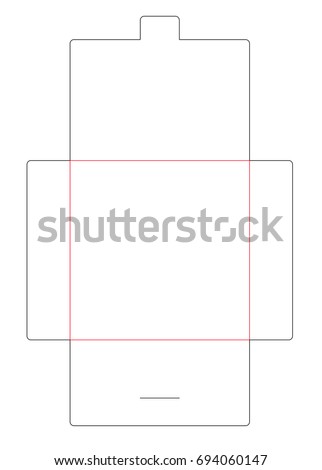 Square envelope die cut template with lock for card, invitation. Stamp. Vector black isolated circuit envelope.