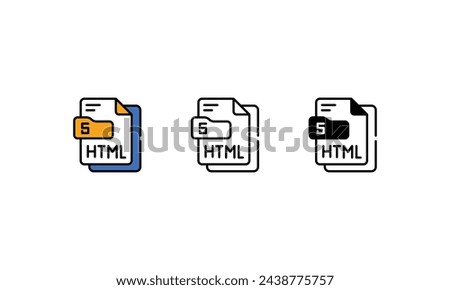 Html 5 icons vector stock illustration