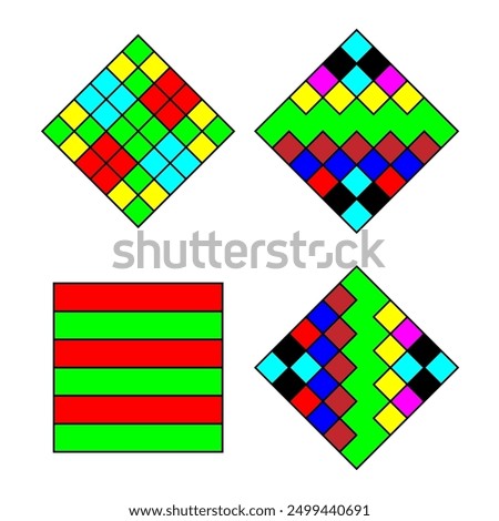 Colorful Rubik's Cube logo Icon set of the classic Vector illustration on a white background.