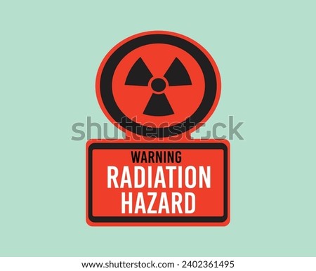 Warning radiation hazard sign in red black. Nuclear fallout danger vector sticker isolated.