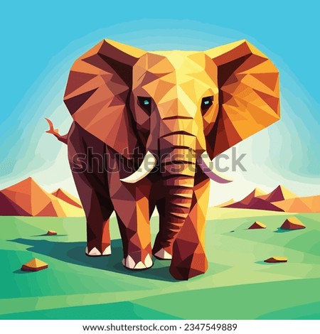 Elephant Illustration low poly vector art