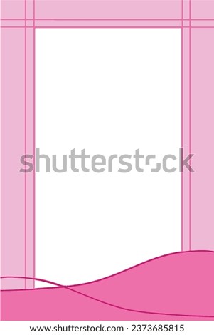 White background with pink frame