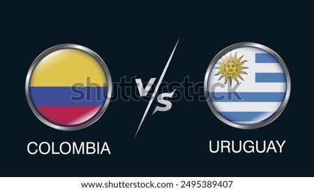 Colombia vs Uruguay flags banner