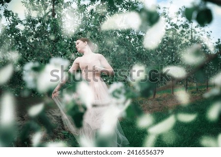 Similar – Image, Stock Photo flower petal on female breast VIII