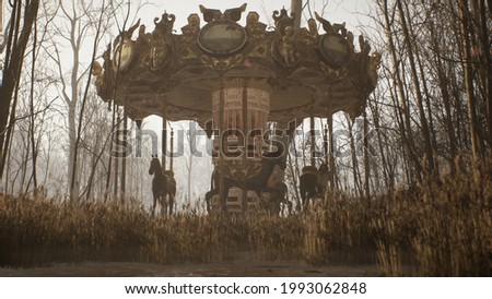 Similar – Image, Stock Photo carousel in an abandoned amusement park in Chernobyl