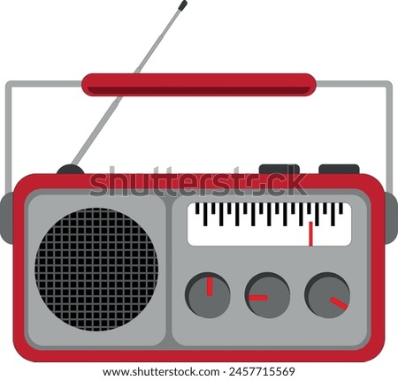 vector and illustration of old red radio. communication icon for app, website and so on.