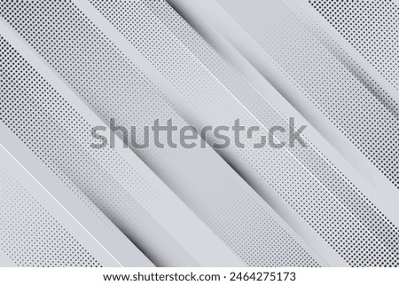 White and silver colour background with dynamic diagonal stripe lines and halftone texture. Modern and simple grey colour template banner design