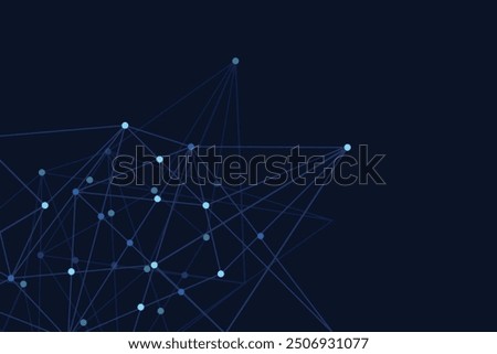 Vector banner design, connecting dots and lines. Global network connection. Geometric connected abstract background