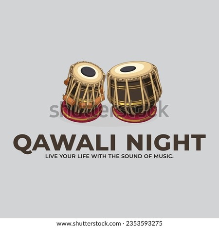 new qawali night logo vector design 
