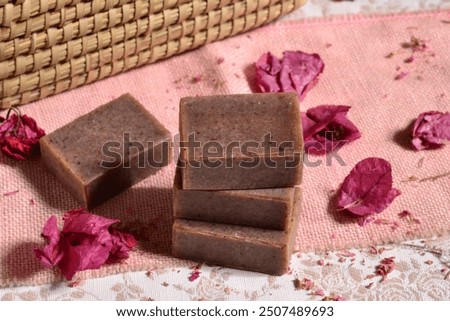 Similar – Image, Stock Photo Handmade vegan soap bar, eco-friendly hygiene and beauty product