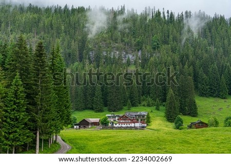 Similar – Image, Stock Photo Kleinwalsertal in the evening