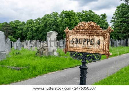 Similar – Image, Stock Photo signpost Cemetery Graves