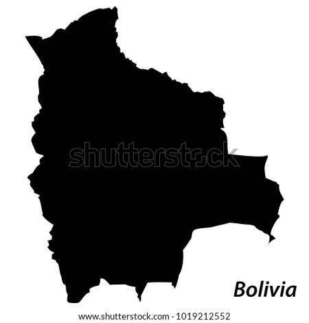 High detailed vector map with contour - Bolivia