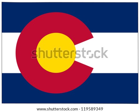 Colorado vector map with the flag inside.
