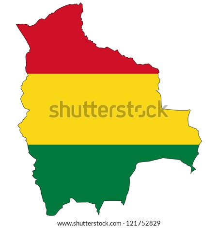 Bolivia vector map with the flag inside.