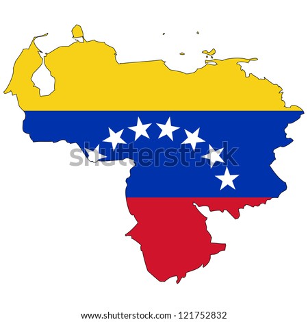 Venezuela vector map with the flag inside.