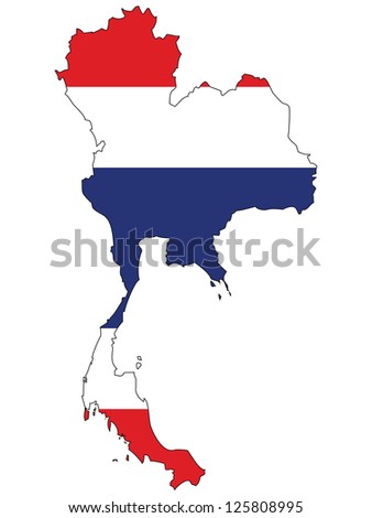 Thailand vector map with the flag inside.