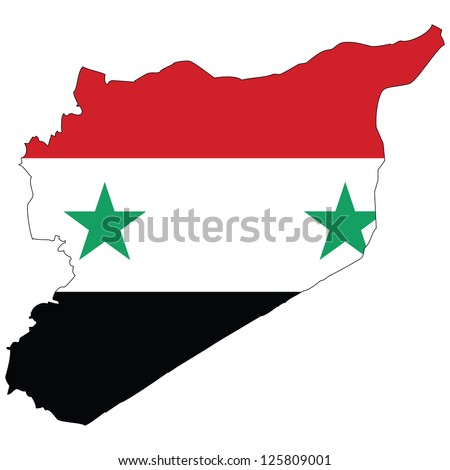 Syria vector map with the flag inside.