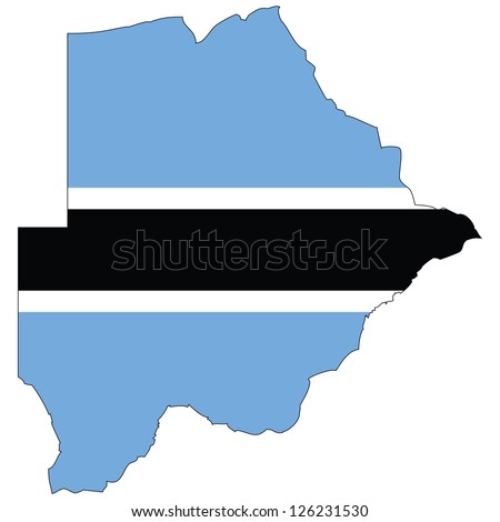 Botswana vector map with the flag inside.