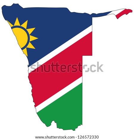 Namibia vector map with the flag inside.