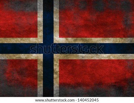 Grunge flag of Norway