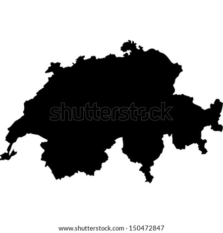 High detailed vector map - Switzerland 