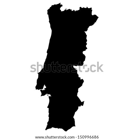 High detailed vector map - Portugal 