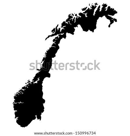 High detailed vector map - Norway 