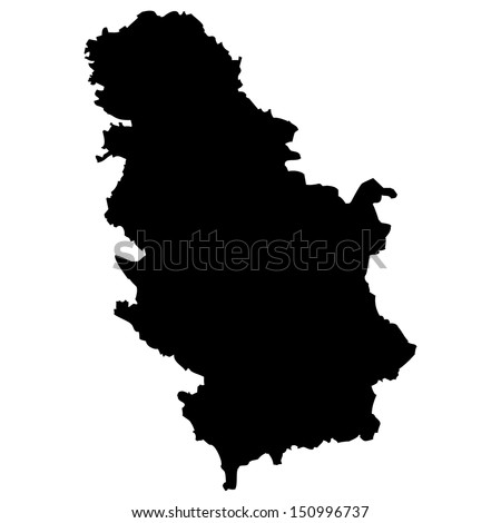 High detailed vector map - Serbia 