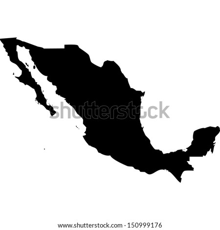 High detailed vector map - Mexico 