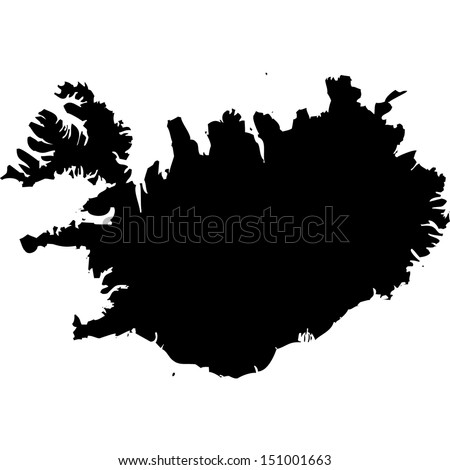 High detailed vector map - Iceland 