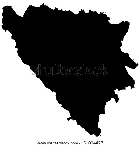 High detailed vector map - Bosnia & Herzegovina 