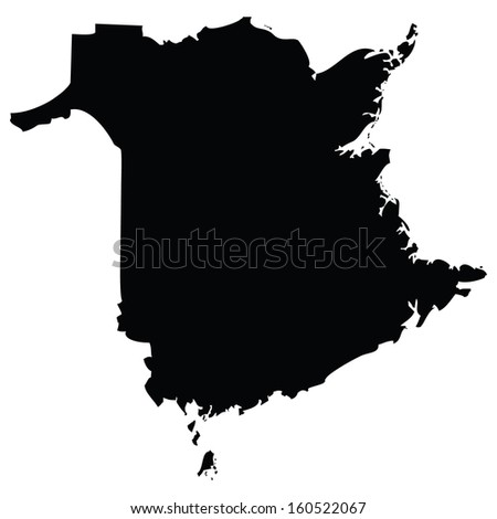 High detailed vector map - New Brunswick 