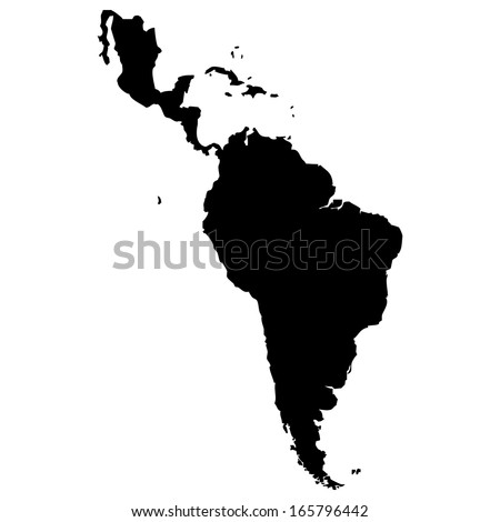 High Detailed Vector Map - Latin America - 165796442 : Shutterstock