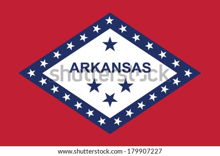 High detailed vector flag of Arkansas